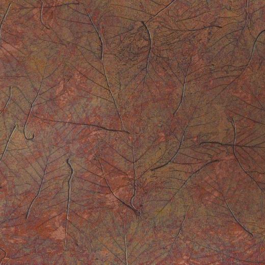 Copper autumn leaves hand-burnished